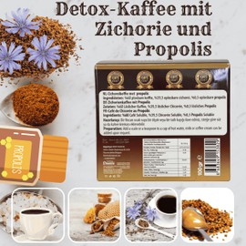 Premium Natürlicher Kaffee | 60% Löslicher Kaffee, 39,5% Chicorée, 0,5% Propolis | Ohne Zusatzstoffe | Aromatisch & Bekömmlich | Sanfte Röstung & Milde Süße