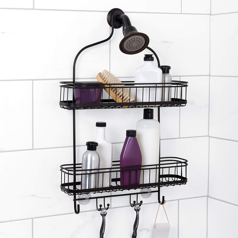 Zenna Home Shower Caddy Hanging Bathroom Organizer, Steel Shower Rack
