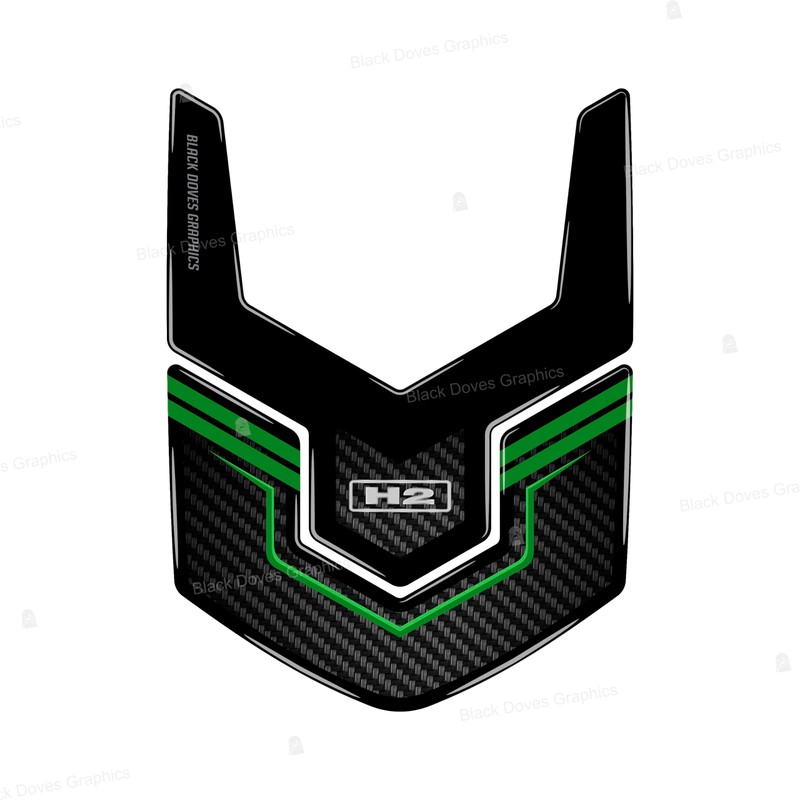 BLACK DOVES GRAPHICS 3D Resin Protection Stickers Compatible with Kawasaki