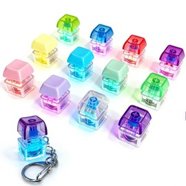 12 Pack Keyboard Fidget Keychain,Keyboard Button Finger Clicker for Anxiety Relief (12 Pack)
