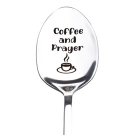 Christian Gifts for Husband Wife Christmas Birthday Gift for Daughter Son Coffee Lover Gift for Bestie Coffee and Prayer Spoon for Colleague Catholic Religious Gifts for Women Men Sister Brother Spoon