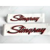 Corvette 2PCS Red Black Front Fender Stingray Emblems Badges For