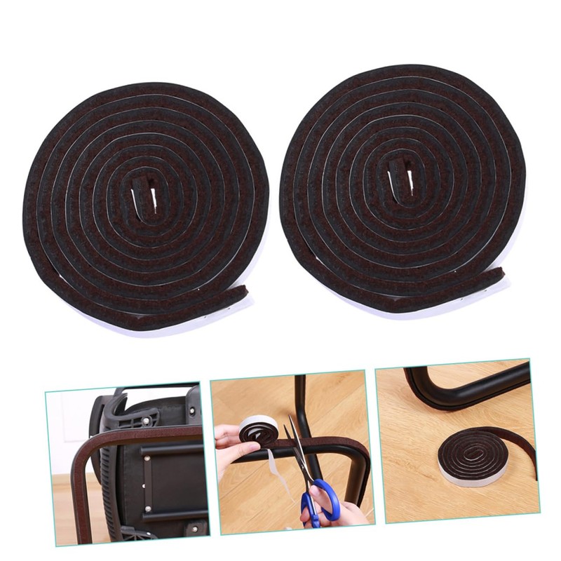 Tofficu 2Pcs Heavy Duty Self Stick Felt Furniture Strip Durable