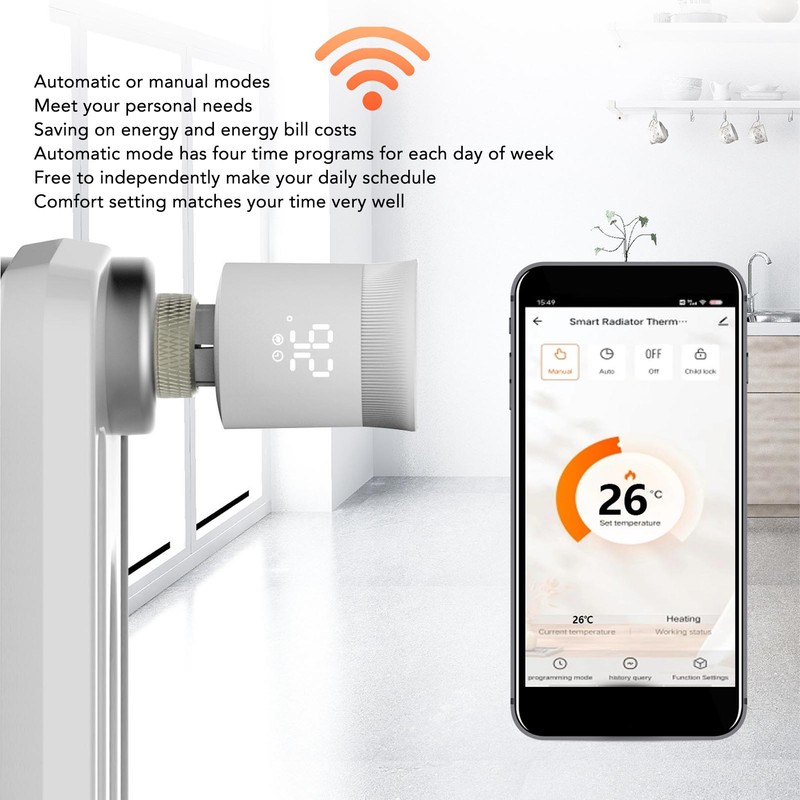 Radiator Thermostat Smart Heating Digital for Zigbee APP Remote Voice