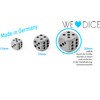 WeLoveBeads XL Dice (20 mm) in Transparent / Black Dots