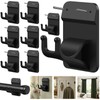 No Drill Curtain Rod Brackets, 8-Pack Adhesive Hooks with Invisible