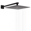 GGStudy Rain Shower Head Black with Extension Arm 10 Inch