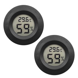 UYGTHI 2pcs Reptile Thermometer and Humidity Gauge, Accurate Temperature and Humidity Measurement for Bearded Dragons, Leopard Geckos, Ball Pythons, and Other Reptiles(Black)