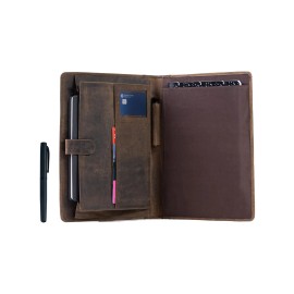 KomalC Leather Business Portfolio with Luxury Pen Business Personal Organiser Folder...