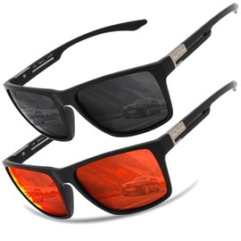 Polarized Sunglasses Men Women, Sport Sunglasses Men Black, Retro TR90 Ultralight Frame, UV400 HD Golf/Driving/Fishing/Travel Glasses/Outdoor Sports Fashion