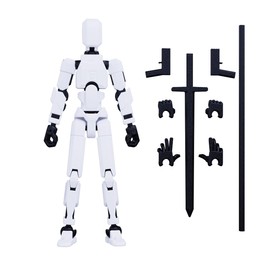 MerryXD T13 Assembly Completed Titan 13 Action Figure - Lucky 13, Dummy 13, Nova 13 - 3D Printed Multi-Jointed Movable Toy in White
