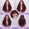 Sofeel Burgundy 30 Inch Lace Front Wig Human Hair Dark