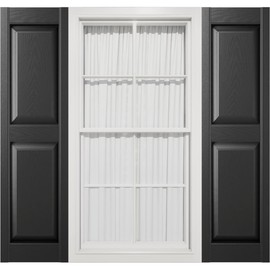 Mid America 00021247002 Standard Size Williamsburg Double Panel Vinyl Shutters, w/Installation Shutter-Lok's & Matching Screws (Per Pair), 002, 12"W x 47"H, Black