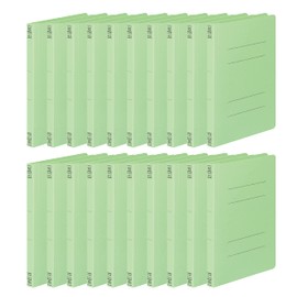 Kokuyo F-V12GX20 File, Flat File, Cover Cover, Resin Jig, 2 Holes, A5, Vertical, Green, Set of 20