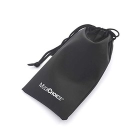 MediChoice Eyeglass Cases, 7 Inch x 3.5 Inch x 22 Millimeters, Drawstring Closure, Polyurethane, Black (Bag of 10)