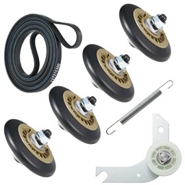 134715900 Dryer Drum Support Rollers&131601000 Spring Idler&134793500 Dryer Idler Pulley&137315300 Drive Belt - Compatible With Electrolux Frigidaire Dryers Replacement Part Dryer Repair Kit (7PCS)