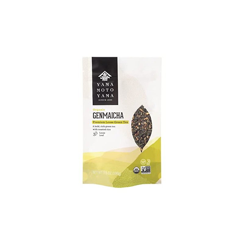 Yamamotoyama Organic Genmaicha Loose Leaf Green Tea, Green Tea with