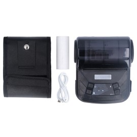Thermal Receipt Printer 80mm High Speed Low Noise Bluetooth Printer for Supermarket Shopping Mall Restaurant Black with Case