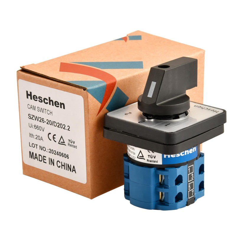 Heschen Universal Rotary Cam Selector Changeover Switch SZW26-20/D202.2 660V 20A
