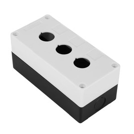 Button Switch Box, 22mm Push Button Protective Box Three Hole Waterproof for Gate Opener for Auto Marine(white)
