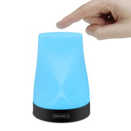 ENHANCE Portable Table Lamp - Dimmable Desk Lamp with 3 Brightness Levels with 256 Color Changing Breathing Mode - USB Charged and Touch Tap Controls - Great for Bedsides and Tabletops