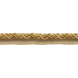 DÉCOPRO 10 Yard Value Pack Large Two Tone Gold Baroque Collection 7/16 inch Cord with Lip Style# 0716BL Color: Gold Medley - 8633 (30 Ft / 9 Meters)