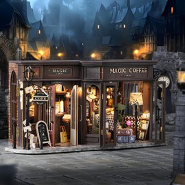 Roroom DIY Miniature and Furniture Dollhouse Kit,Mini 3D Wooden Doll House Craft Model,Creative Room Idea for Valentine's Day Birthday Gift(F041-Dust Cover)