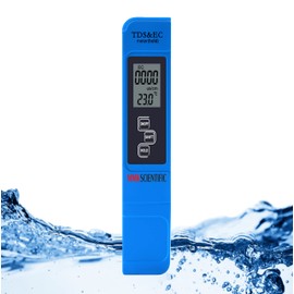 MMK SCIENTIFIC (Safe Japanese Manufacturer) TDS & EC Meter, Water Quality Measuring Instrument, TDS EC Moisture Meter, Tropical Fish, Aquarium, Drinking Water, Pool, Hot Springs, Hydroponics, Pure Water, Car Wash, Impurities, Water Purifier, Conductivity
