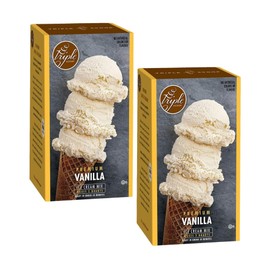 Triple Scoop - Premium Vanilla (2) Ice Cream Mix For Ice Cream Maker. Simple, Easy, Delicious. From Gourmet Mix To Maker in 5 Minutes, Makes 2 Creamy Quarts. Made in USA. (2 Pack, Vanilla)