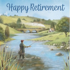 Hunts England - Fly Fishing Fun Retirement Card For Him - Milo's Gallery - Sport Retirement Card - Retiring Card For Fishing Lovers, Men, Husband, Dad, Grandad, Brother, Friend