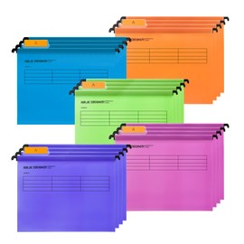 20PCS A4 Suspension Files, Polypropylene Filing Cabinet Suspension Files with Tabs and Card Inserts for Office Organization Home Work(Mixed color)