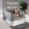ALL FOR PAWS Stainless Steel Enclosed Cat Litter Box, Easy