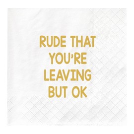 Joyiou Humorous New Job Napkins, Coworker Leaving Party Decorations Gifts for Men, Women, Boss, Staff, Funny Going Away Party Supplies Favor Napkins, 50-Pack 2-Ply | 4.5 x 4.5 inch folded