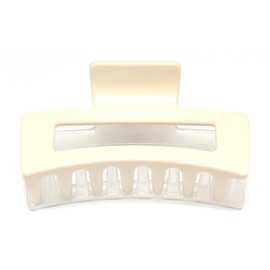 QinGoo Large Hair Clip, Hair Clip, Square, Hair Clip, Adult, Hair Accessory, Stylish, Cute, Popular, Korean, Women's, 1 Piece (3.9 x 1.8 inches (10 x 4.5 cm), White