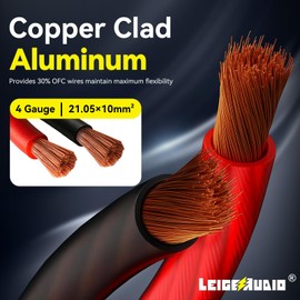 4 Gauge Wire (25FT Each, Black/Red), 20 Lugs, 20 Heat Shrink Wrap for Automotive Prower Ground, Battery Cable, RV, Amp Kit, Car Audio, Car Amplifier, CCA Wire, Amp Kit, Battery Cables, Amp Wiring Kit
