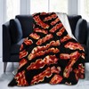 Novelty Bacon Food Flannel Throw Blanket Lightweight Soft Warm Bed