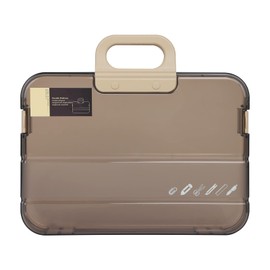 Document Box Large Capacity Portfolio Folder Transparent Visible Document Bag with Handle File Box Portable Project Folder Waterproof Expanding Folder for File Paper Certificates Receipts