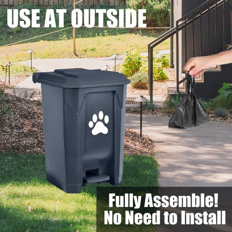 tebiete Dog Poop Trash Can Outdoors Pet Waste Station with