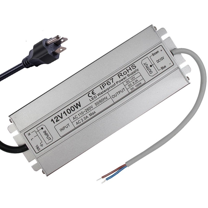 LED Driver Waterproof IP67 Power Supply 100W 12V DC 8.5a