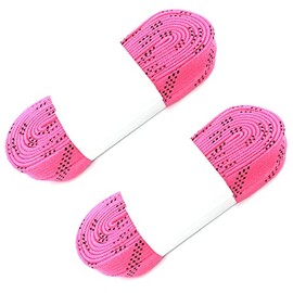 Alephnull Skate Hockey Shoelaces, Inline Hockey Shoelaces, Waxed Hockey Shoelaces for Ice Skating, Anti-Breakage, 2 Pairs (Pink, 210 cm)