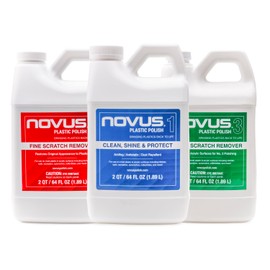 NOVUS-PK64 | Plastic Clean & Shine #1, Fine Scratch Remover #2, and Heavy Scratch Remover #3 | 64 Ounce Bottles