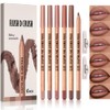Erinde 6Pcs Lápiz Perfilador de Labios, Larga Duración y Resistente