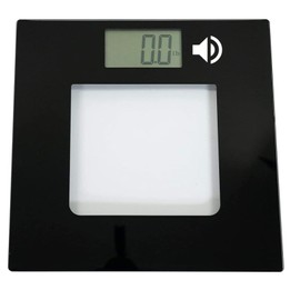 Talking Digital Scale Extra Wide Glass - Accurate Visual & Voice Display Scale for Body Weight - 395 Pounds Max - Wide Width Tamper Glass - Large LCD Display - Tap Auto On & Off
