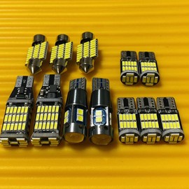 Car Inspection Compatible, Super Bakuren! Set of 12! Room Lamp, C26, Serena, Nissan, Wedge Ball, Back Lamp, License Plate, Small, Super Explosive, White, T10 LED Parts