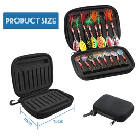 16-Piece Trout Spoon Set, Sequins Artificial Bait, Artificial Bait, Spinner Blinker Set, Spinning Bait, Fishing Lure with Storage Box, Spoon Artificial Bait, Fish Fishing Set