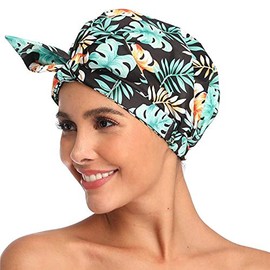 Shower Cap for Women, Adjustable Shower Cap for Reusable,Women Shower Caps Waterproof Reusable for Beauty Bathing, Hair Spa, Home Hotel Travel Use.
