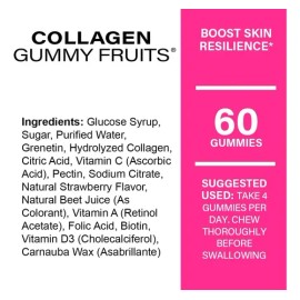 Gomitas De Colágeno 60 Gom- Cuidado De La Piel - Naturelab Sabor Fresa Cereza Naranja