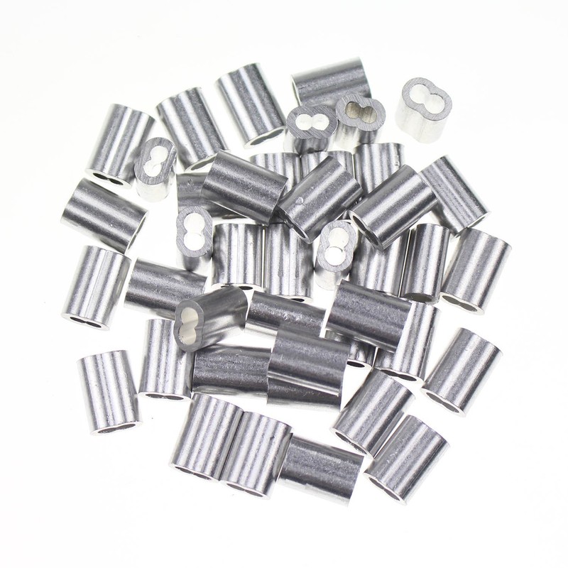 Sutemribor 1/8 Inch Aluminum Crimping Loop Sleeve for Wire Rope