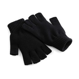 Beechfield Unisex Fingerless Winter Gloves, black, S/M