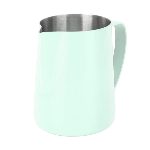Milk Frothing Pitcher, 480ml Espresso Steaming Pitcher Stainless Steel Milk Pitcher Milk Frother Cup Milk Jug Cup for Coffee(Green)